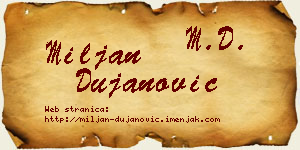 Miljan Dujanović vizit kartica